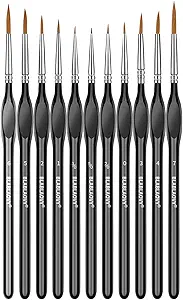 Detailing Paint Brush, 11 Pcs Miniature Paint Brushes with Triangular Handles, Art Paint Brushes for Acrylic Painting, Model, Face, Figurine, Watercolor, Oil, Paint by Numbers Kit for Adults