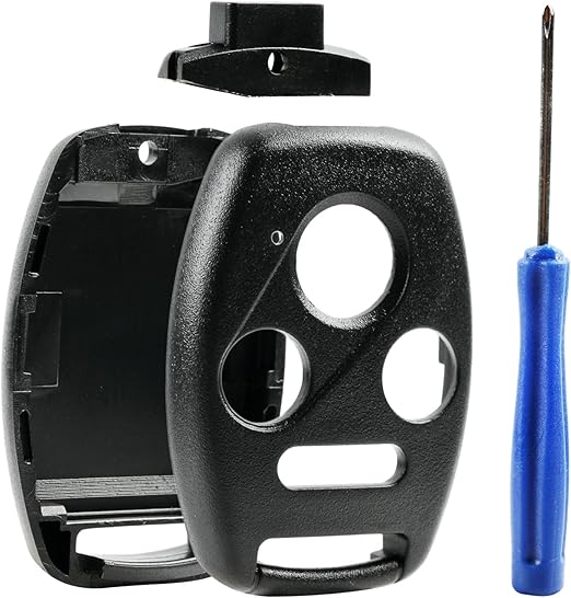 CUTTING NOT REQUIRED - Key Fob Keyless Entry Remote Shell Case & Pad fits Honda 2003-2012 Accord / 2006-2013 Civic EX / 2009-2015 Pilot /2005-2006 CR-V