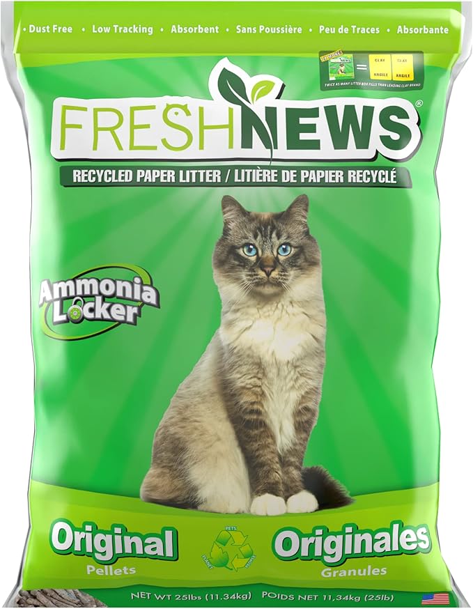 Fresh News Recycled Paper Cat Litter, 25lbs