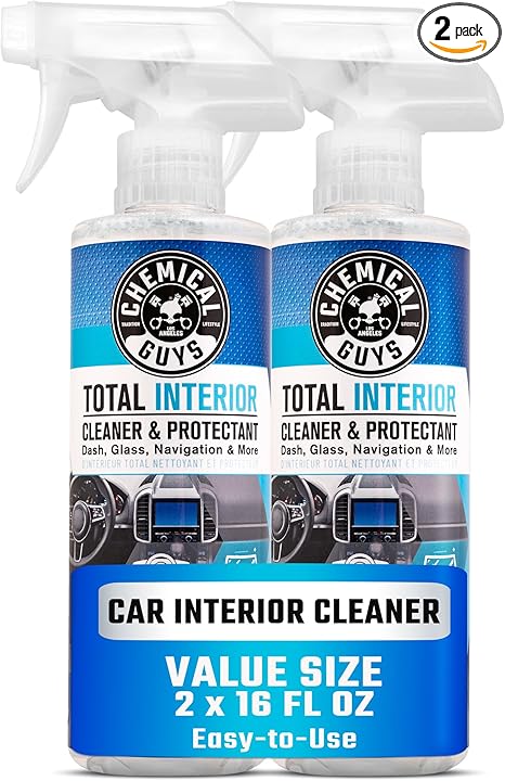 Chemical Guys Total Interior Cleaner and Protectant, Safe for Cars, Trucks, SUVs, Jeeps, Motorcycles, RVs & More, 16 fl oz, (2 Pack) SPI2201602