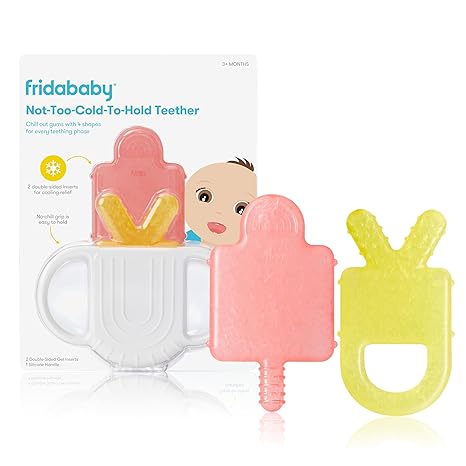 Frida Baby Teething Relief Not-Too-Cold-to-Hold Baby Teether BPA-Free Silicone Teething Toys