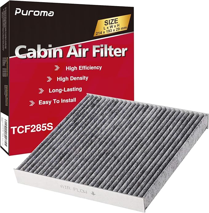 Puroma Cabin Air Filter with Activated Carbon, Replacement for CP285, CF10285, Toyota, Lexus, Scion (1 pc)