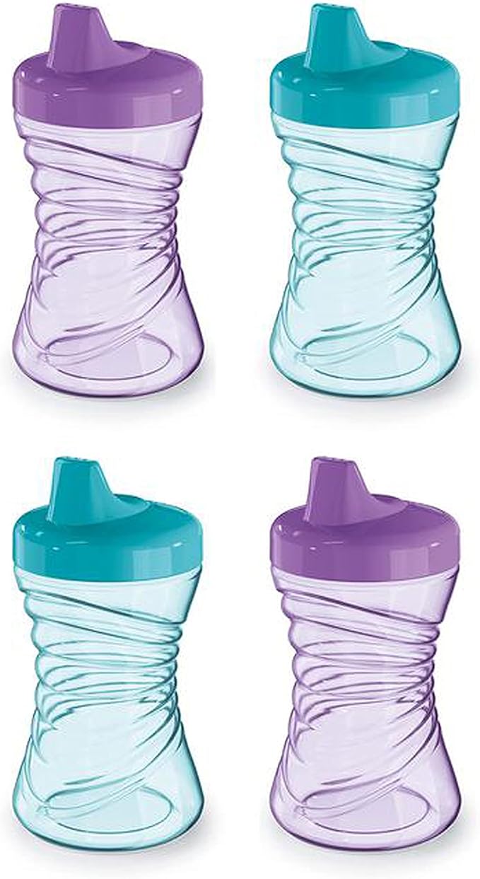 NUK Fun Grips Hard Spout Sippy Cup 10 oz. | Easy to Hold BPA Free Spill Proof Toddler Cup 4pk