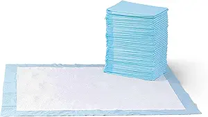 Amazon Basics Dog and Puppy Pee Pads, 5-Layer Leak-Proof Super Absorbent, Quick-Dry Surface, Potty Training, X-Large (28x34), 40 Count, Blue & White