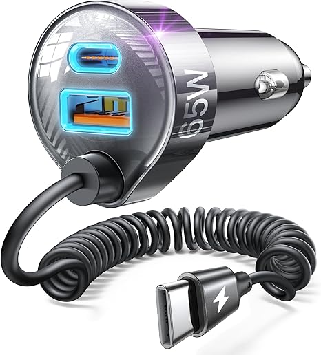 LISEN 65W Car Charger USB C Fast Charging for iPhone 16 15 Pro Max,Super Fast Type C Car Charger Adapter Fit iPhone 16e 15 Pro Max Plus,iPad Pro,Samsung Galaxy S25 S24 Ultra,Pixel,Android,Black
