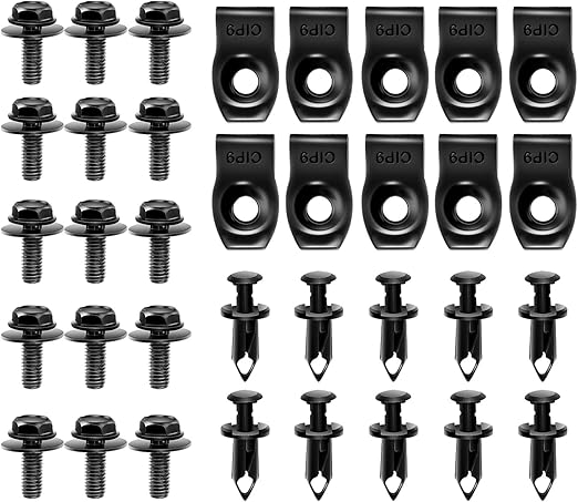 GOOACC GRC-70 35PCS Engine Under Cover Splash Shield Guard Body Bolts Bumper Fender Liner Push Retainer Fastener Rivet Clips