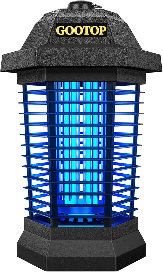 GOOTOP Bug Zapper Outdoor, Mosquito Zapper, Electric Fly Zapper, Mosquito Killer, Fly Traps, 3 Prong Plug, Flying Insects Zapper Indoor Outdoor 90-130V, 4200V, ABS Plastic Outer (Black)