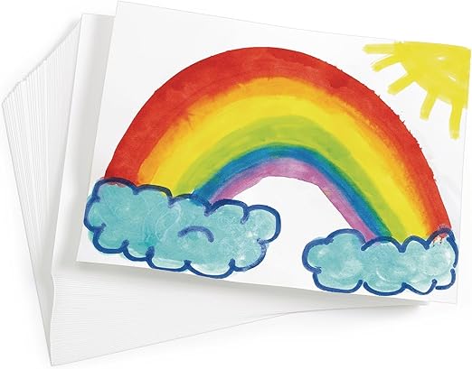 Colorations Art Paper, 9" x 12", 100 Sheets, White, Watercolor Finish, Versatile with Various Art Mediums