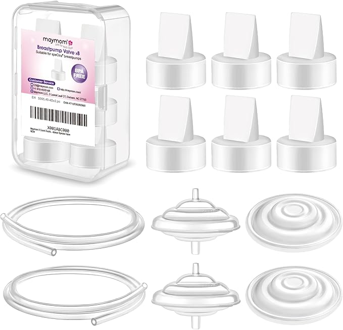 Maymom Pump Parts Compatible with Spectra S1 S2 9 Plus Breastpump Replace Backflow Protector Membrane Duckbill Valve Tube Not Original Spectra Replacement Pump Parts