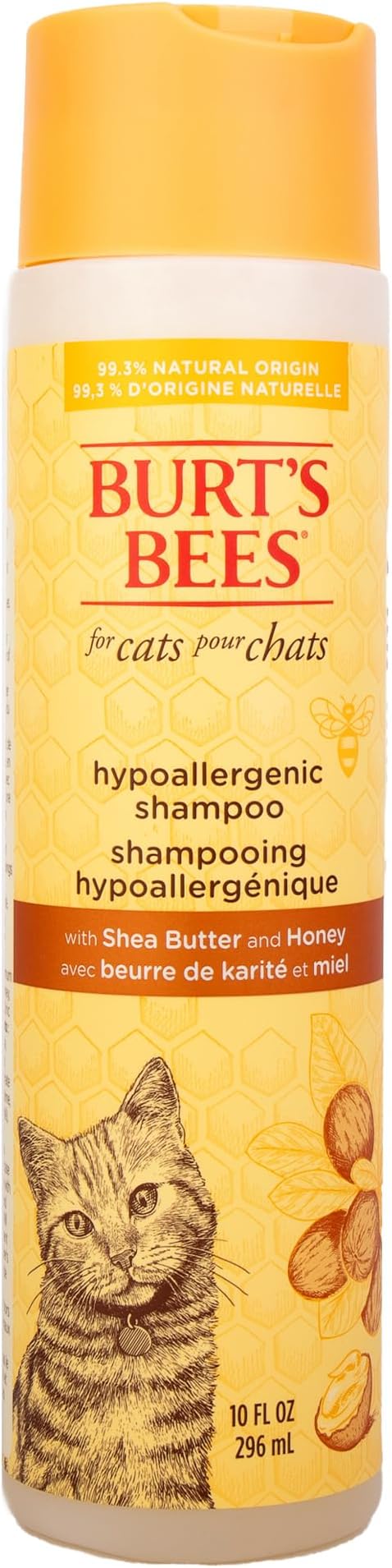 Burt's Bees for Pets Cat Hypoallergenic Cat Shampoo with Shea Butter & Honey | Best for Cats with Dry or Sensitive Skin|Cruelty Free, Sulfate & Paraben Free, pH Balanced, -10 Fl Oz (Pack of 1)