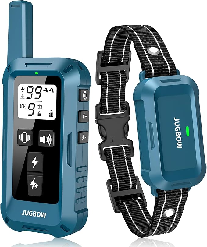 Jugbow Dog Shock Collar - 4200FT Dog Training Collars with Remote, IPX8 Waterproof E-Collar with 4 Training Modes, Security Lock, Rechargeable e-Collars for Dogs 10-120lbs