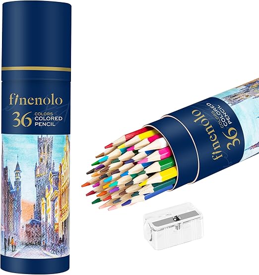 finenolo 36 Pack Colored Pencils for Adult Coloring Books, Soft Core, Art Drawing Pencils for Artists Kids Beginners, Coloring Pencils Set with Sharpener for Coloring, Sketching, Painting