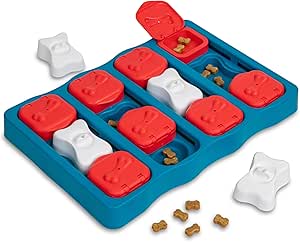 Outward Hound Nina Ottosson Dog Brick Interactive Puzzle Game Toy for Dogs, Blue