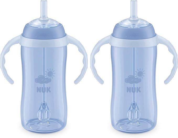 NUK Learner Straw Cup 10oz - Toddler Cup with Soft Straw for Easy Drinking Suitable for Ages 8 Months and Up