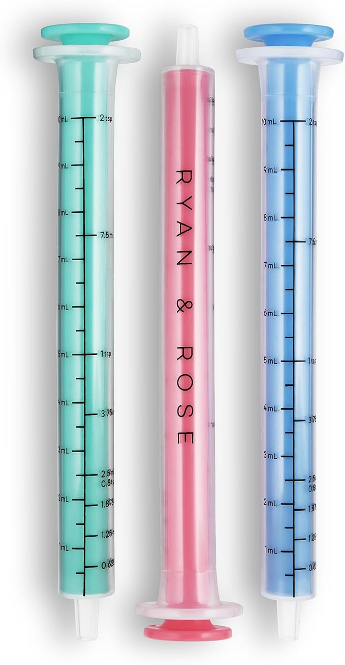 Ryan & Rose Cutie Dose - Baby Medicine Dispenser Syringe For Children - 3 Pack (Lollipop)