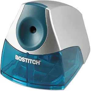 Bostitch Office Personal Electric Pencil Sharpener, Powerful Stall-Free Motor, High Capacity Shavings Tray, Blue