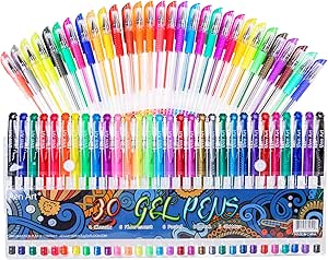 Gel Pens for Adult Coloring Books, 30 Colors Gel Marker Colored Pen with 40% More Ink for Drawing, Bullet Journaling, School Craft Supplies