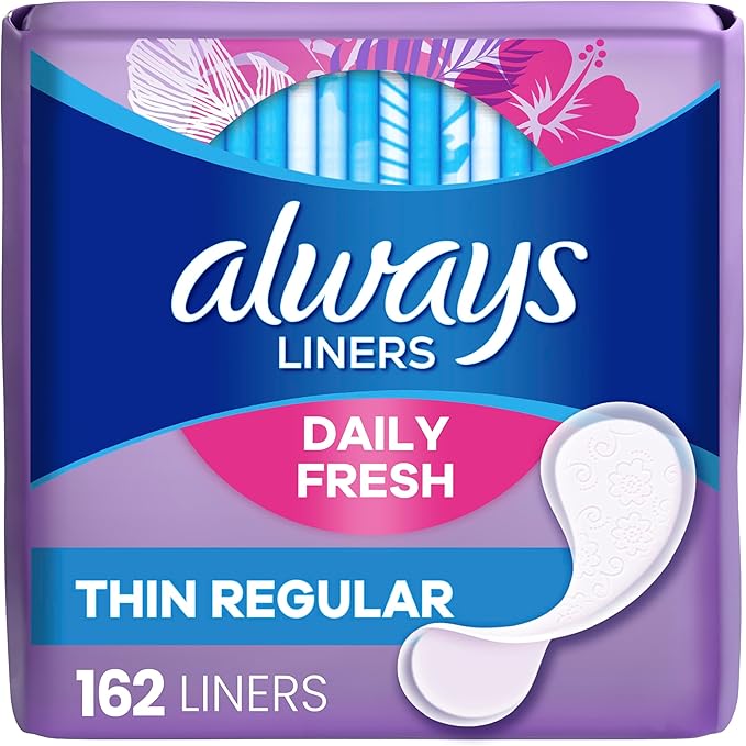 Always Thin Daily Wrapped Liners, Unscented, 162 count