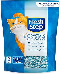Fresh Step Crystals, Premium Cat Litter, Scented, 8 Pounds, Pack of 2 (Package May Vary)