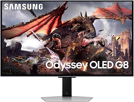 SAMSUNG 32" Odyssey OLED G8 (G80SD) Series 4K UHD G-Sync Compatible, QD-OLED Gaming Monitor, 240Hz, 0.03ms, Glare-Free Display, Sleek Metal Design, 3 Yr Warranty, LS32DG802SNXZA, 2024