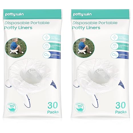[60 Counts] Disposable Potty Liners compatible with OXO Tot 2-in-1 Go Potty, Universal Refill Bags for Toddler Travel