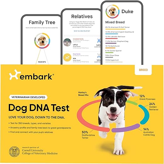 Embark Breed Identification Kit - Most Accurate Dog DNA Testing Kit - 99% Breed Ancestry Accuracy for Mixed Breed Dogs - Plus Relative Finder & Family Tree