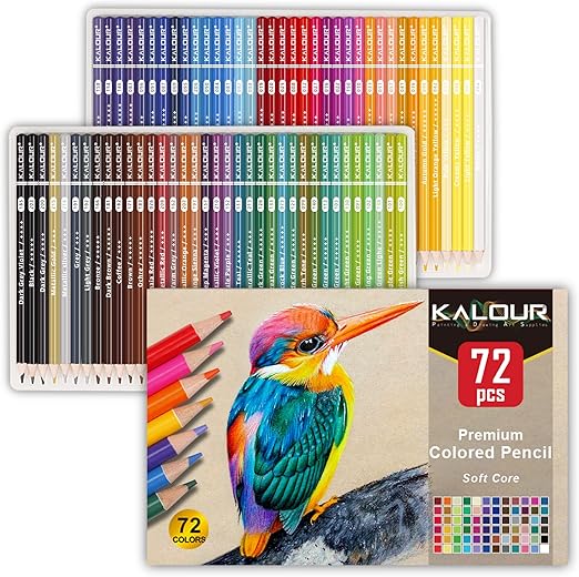 KALOUR 72 Count Colored Pencils for Adult Coloring Books, Soft Core,Ideal for Drawing Blending Shading,Color Pencils Set Gift for Adults Kids Beginners…