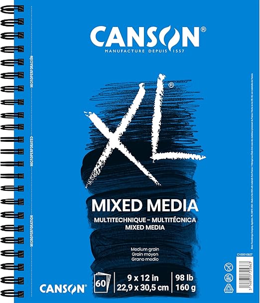 Canson XL Mix Media Pad,9"X12" Side Wire