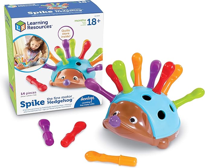 Learning Resources Spike The Fine Motor Hedgehog - Toddler Montessori Toys, Stacking Shape, Gifts For Boys And Girls, Sorting And Matching Skill Activities, Educational Games, Kindergarten