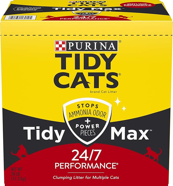 Purina Tidy Cats Clumping Cat Litter, Tidy Max 24/7 Performance Multi Cat Litter - 38 lb. Box